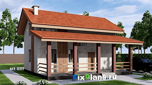 Одноэтажный дом с мансардой  F-15326